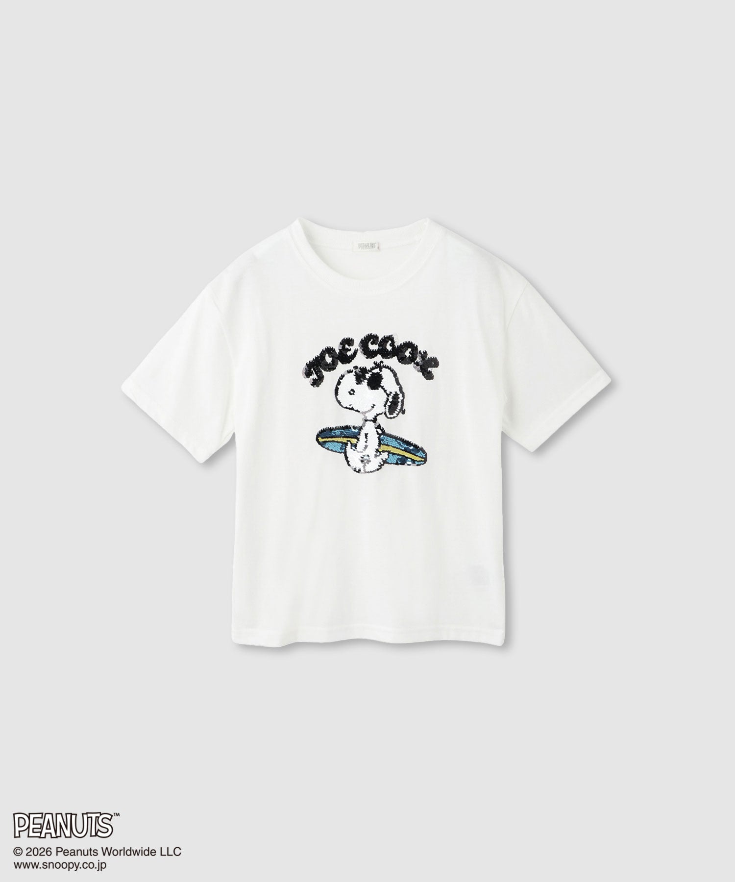 マックハウス Mac-House PEANUTS SNOOPY スパンコールTシャツ （オフホワイト） オフホワイト