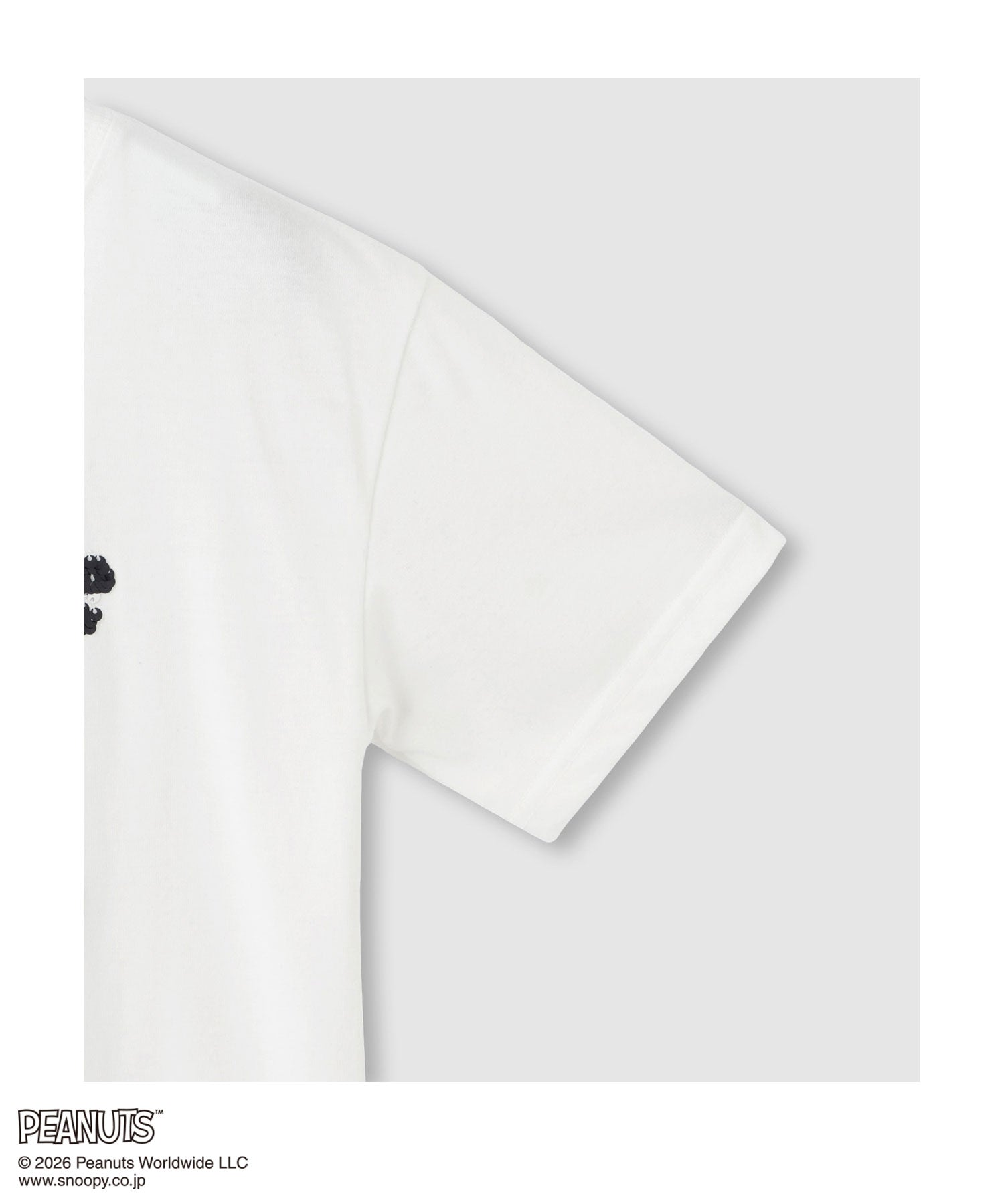 マックハウス Mac-House PEANUTS SNOOPY スパンコールTシャツ （オフホワイト） オフホワイト