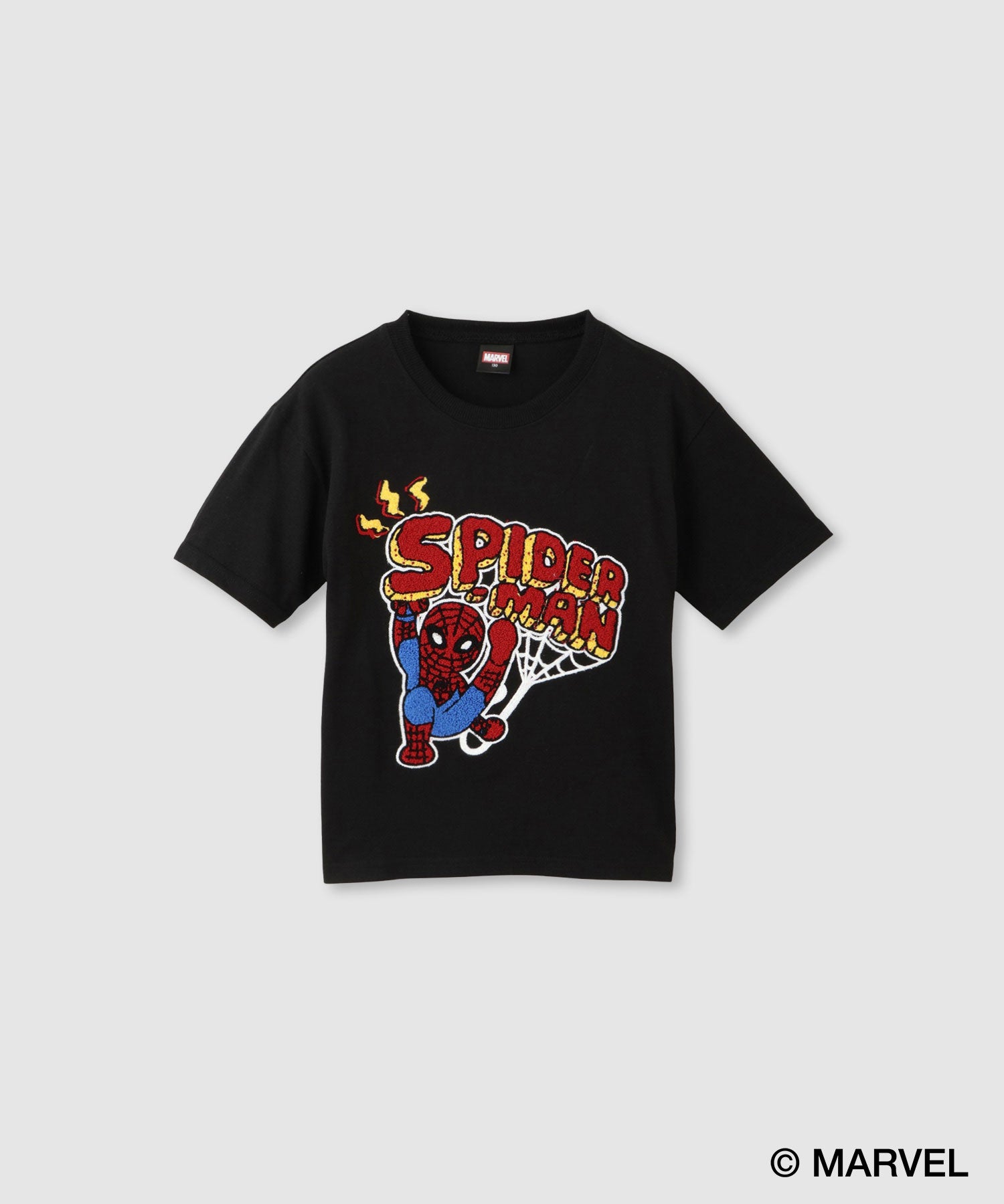 マックハウス Mac-House MARVEL マーベル 『スパイダーマン』 / サガラ刺繍Tシャツ （ブラック） ブラック