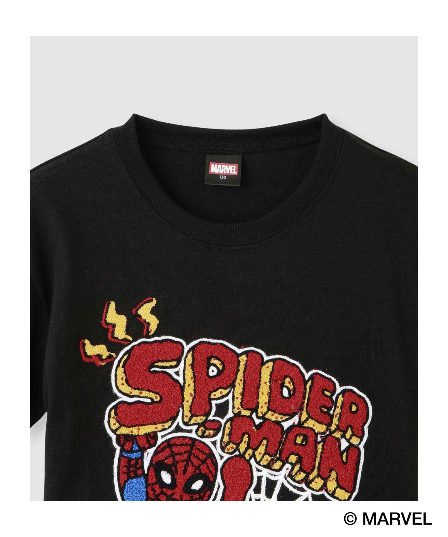 マックハウス Mac-House MARVEL マーベル 『スパイダーマン』 / サガラ刺繍Tシャツ （ブラック） ブラック