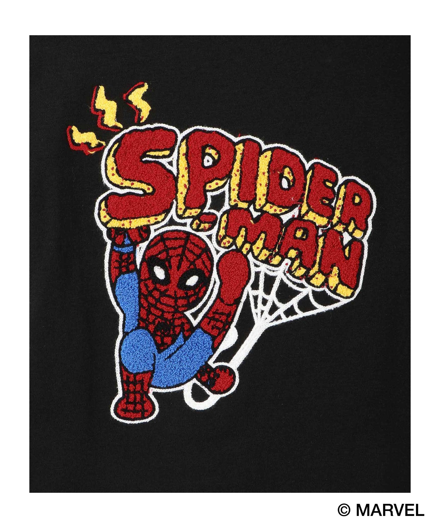 マックハウス Mac-House MARVEL マーベル 『スパイダーマン』 / サガラ刺繍Tシャツ （ブラック） ブラック