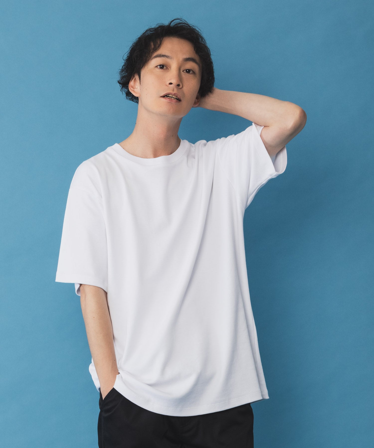 Mac-House SARARI Navy Sarari Pure Silket T-shirt QMH/03941SS
