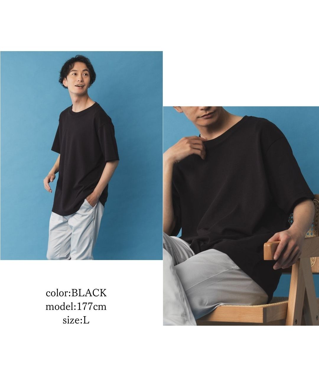 Mac-House SARARI Navy Sarari Pure Silket T-shirt QMH/03941SS