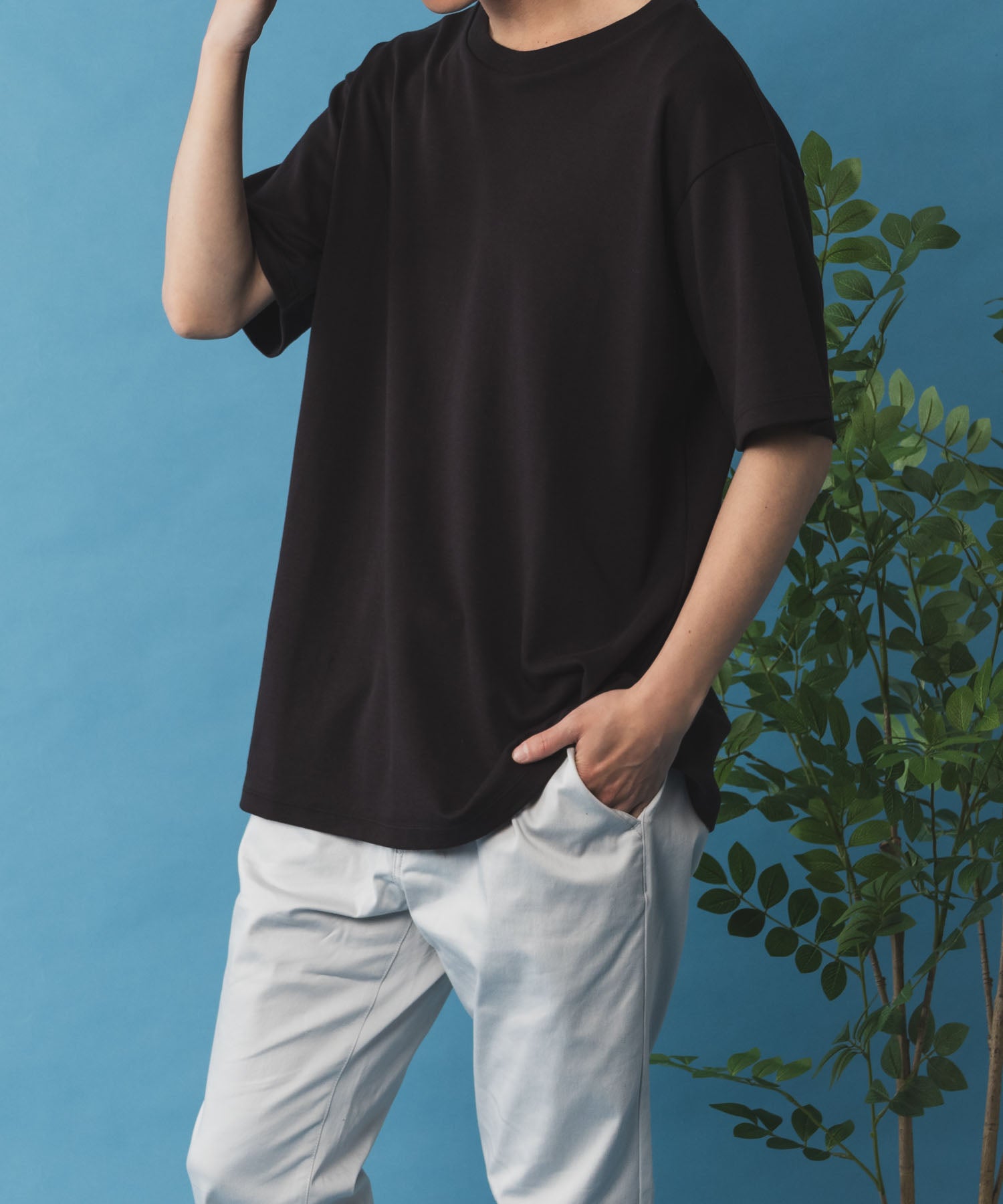 Mac-House SARARI Navy Sarari Pure Silket T-shirt QMH/03941SS