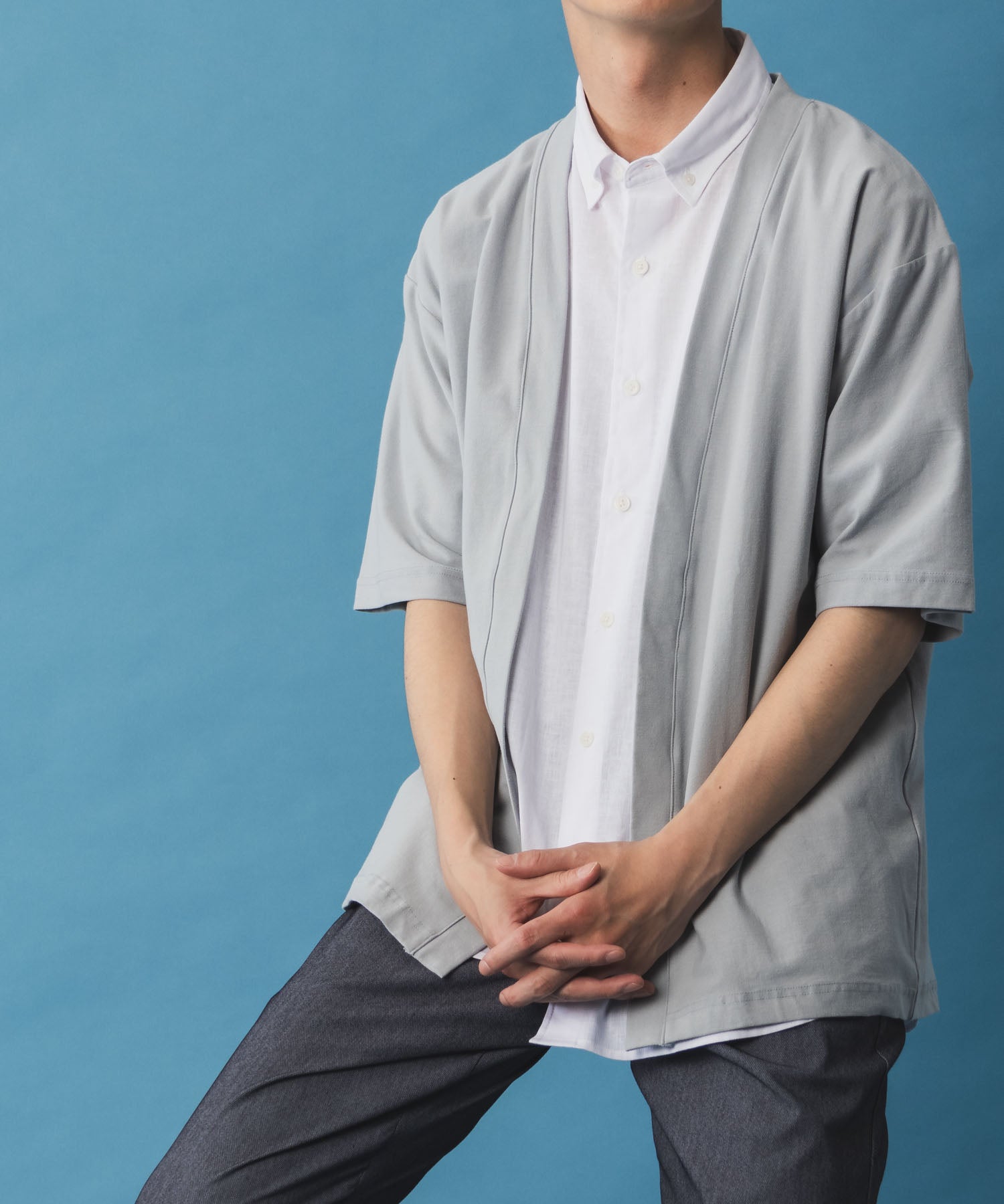 マックハウス Mac-House SARARI サラリ NAVY 冷感着流しカーディガン T2ー24SSーMCー7
