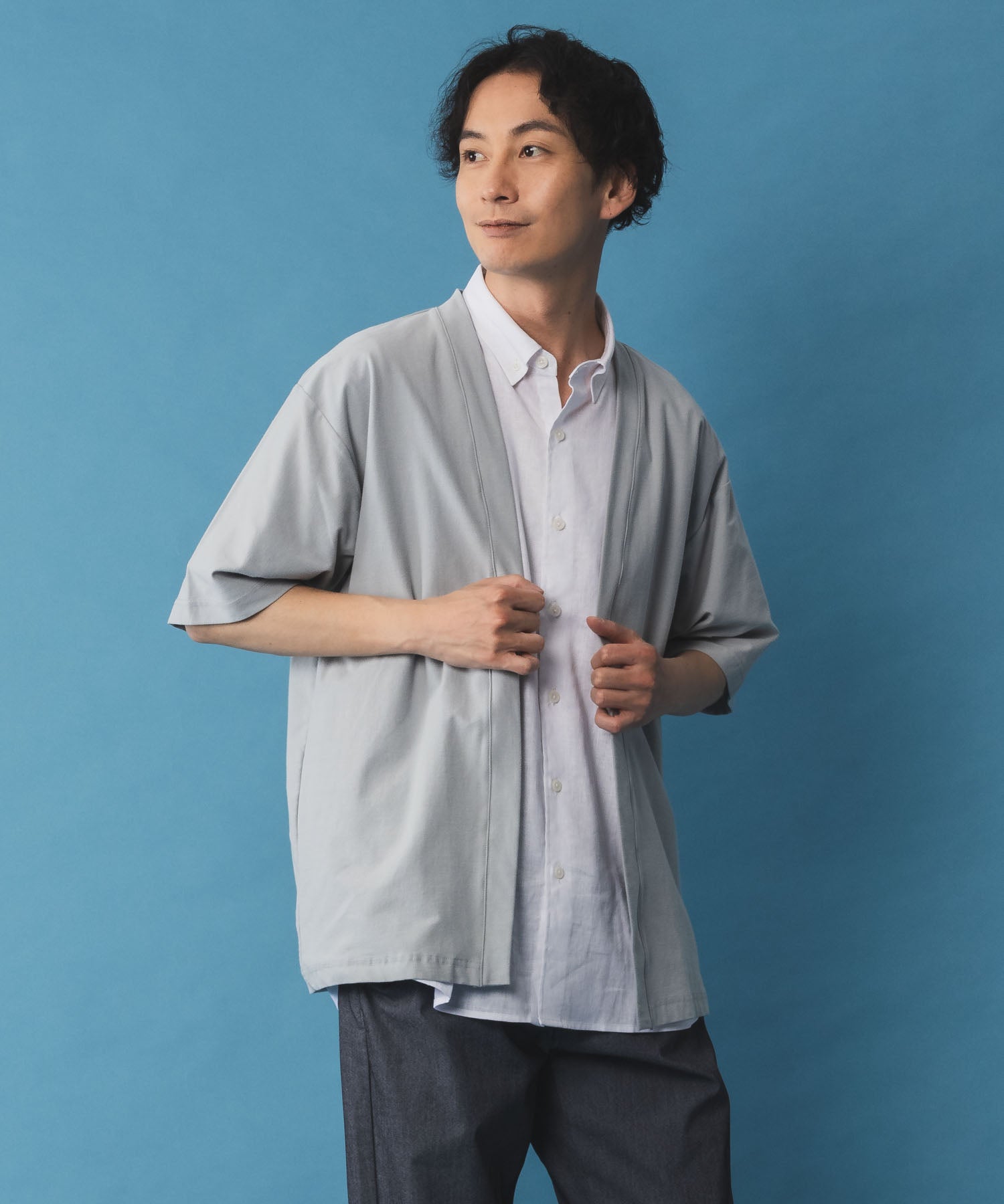 マックハウス Mac-House SARARI サラリ NAVY 冷感着流しカーディガン T2ー24SSーMCー7