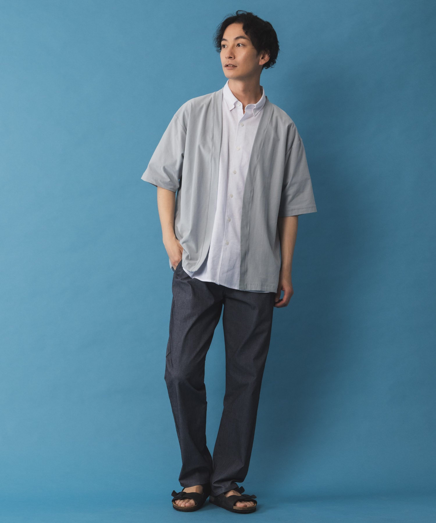 マックハウス Mac-House SARARI サラリ NAVY 冷感着流しカーディガン T2ー24SSーMCー7