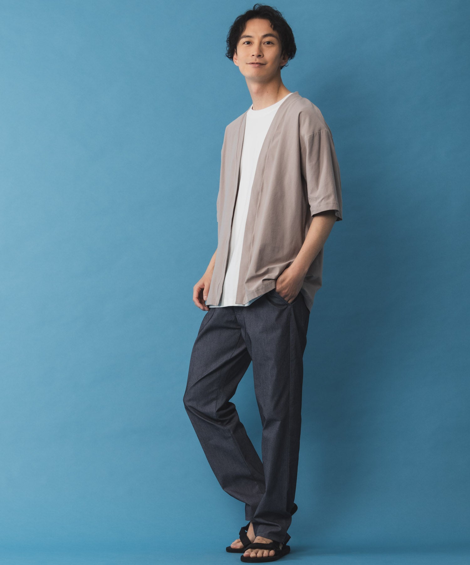 マックハウス Mac-House SARARI サラリ NAVY 冷感着流しカーディガン T2ー24SSーMCー7