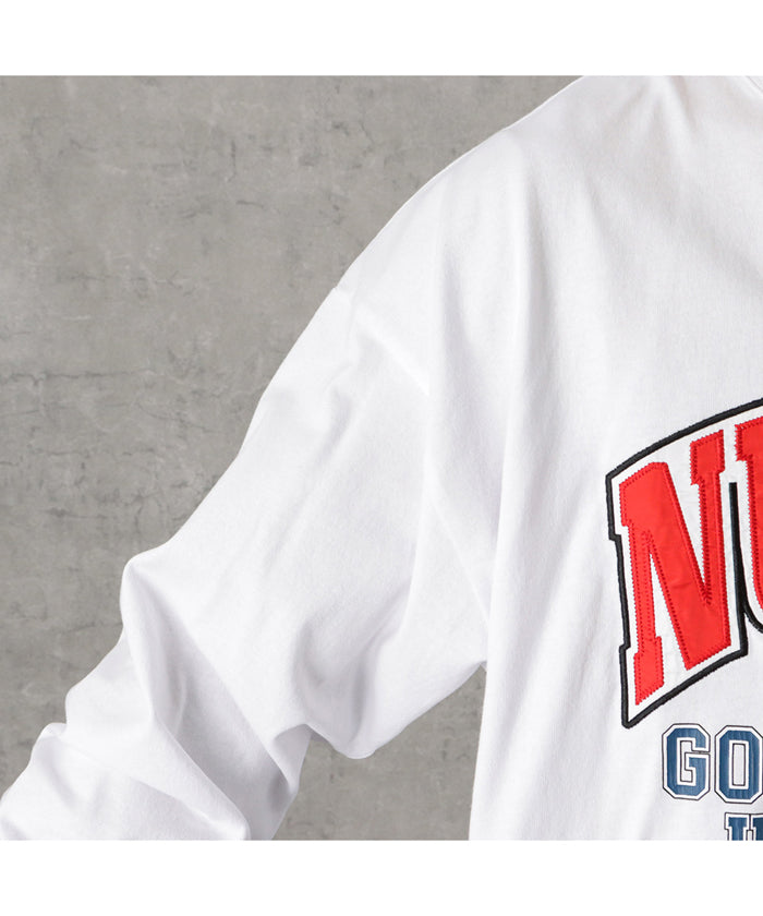 マックハウス Mac-House グッドウェア  x NUTMEG スーパービッグシルエット ロゴロングスリーブTシャツ 2W7ー62203