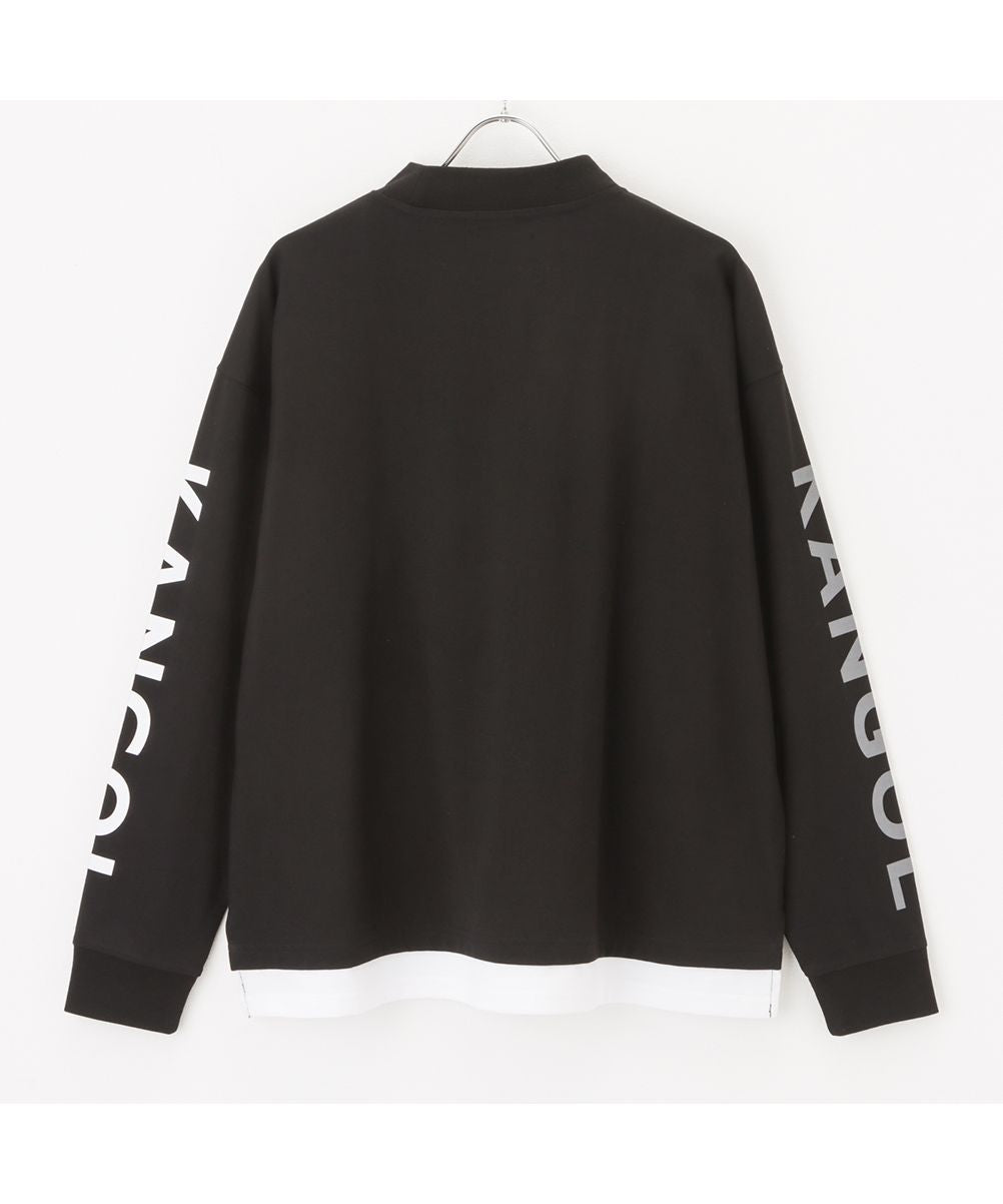 Mac-House KANGOL Mock Neck Long Sleeve T-Shirt KPMC-10281-EC