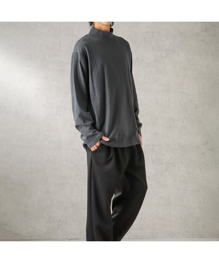 マックハウス Mac-House URBAN COLLECTION アーバンコレクション スムスストレッチモックネックロングスリーブTシャツ F51323DM （ブルー） ブルー