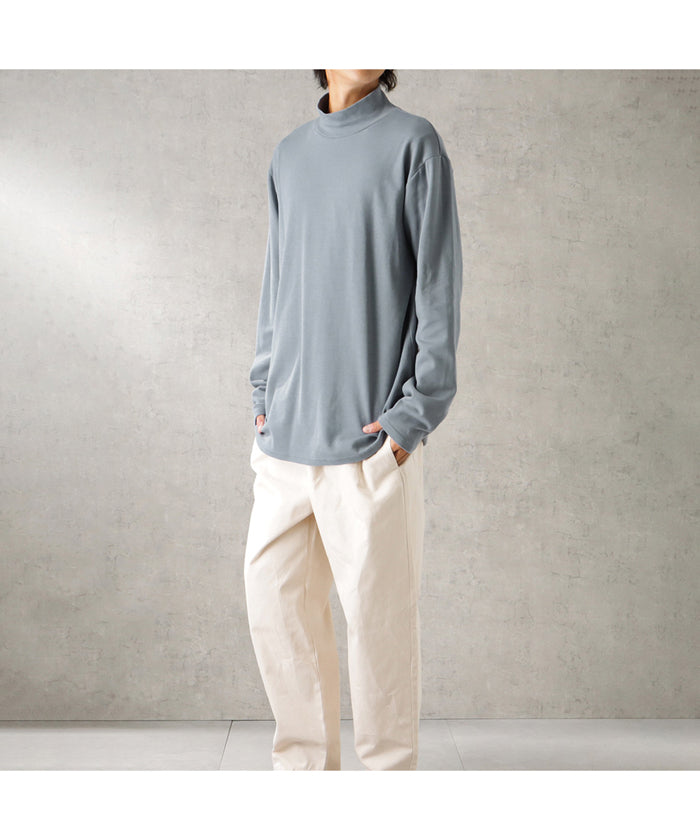 マックハウス Mac-House URBAN COLLECTION アーバンコレクション スムスストレッチモックネックロングスリーブTシャツ F51323DM （ブルー） ブルー