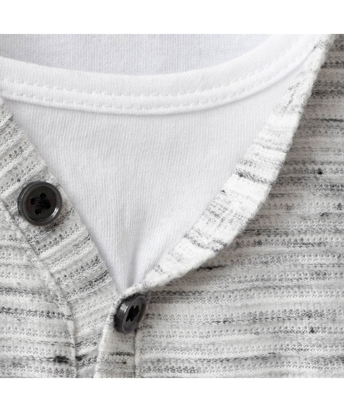 マックハウス Mac-House MOSSIMO モッシモ Yヘンリーネック長袖Tシャツ 3473ー7813 （グレー） グレー