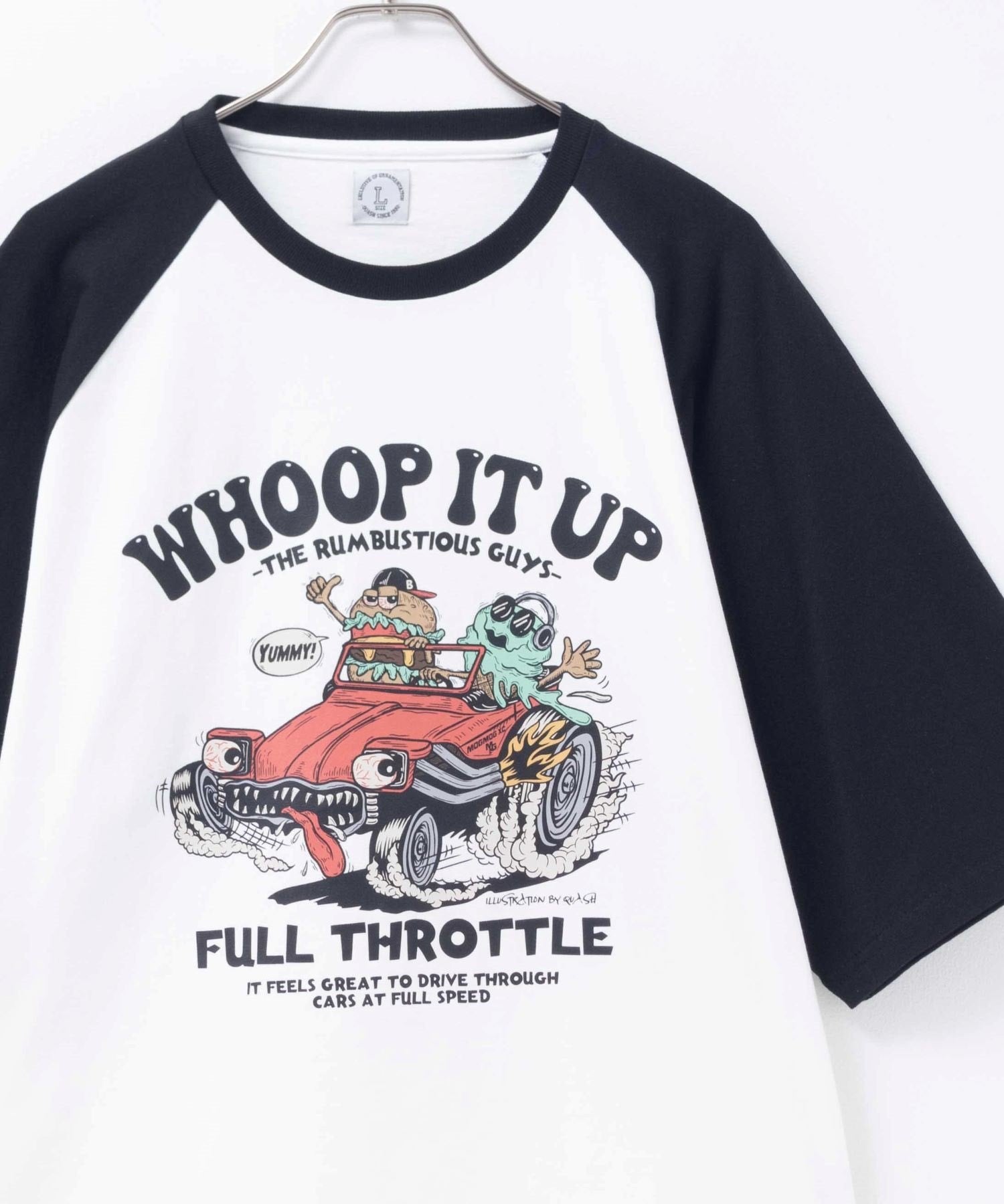 マックハウス Mac-House ラグランフードプリントTシャツ （ネイビーB） ネイビーB