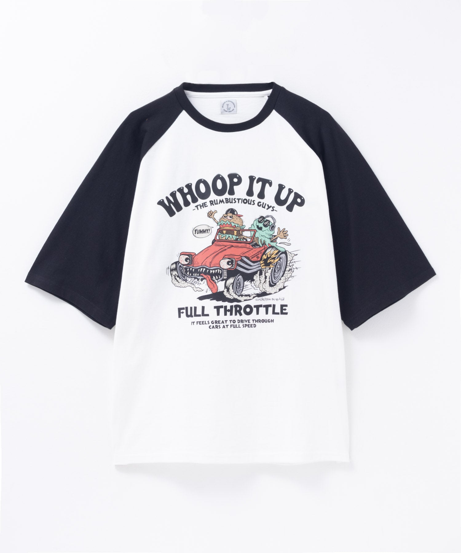 マックハウス Mac-House ラグランフードプリントTシャツ （ネイビーB） ネイビーB