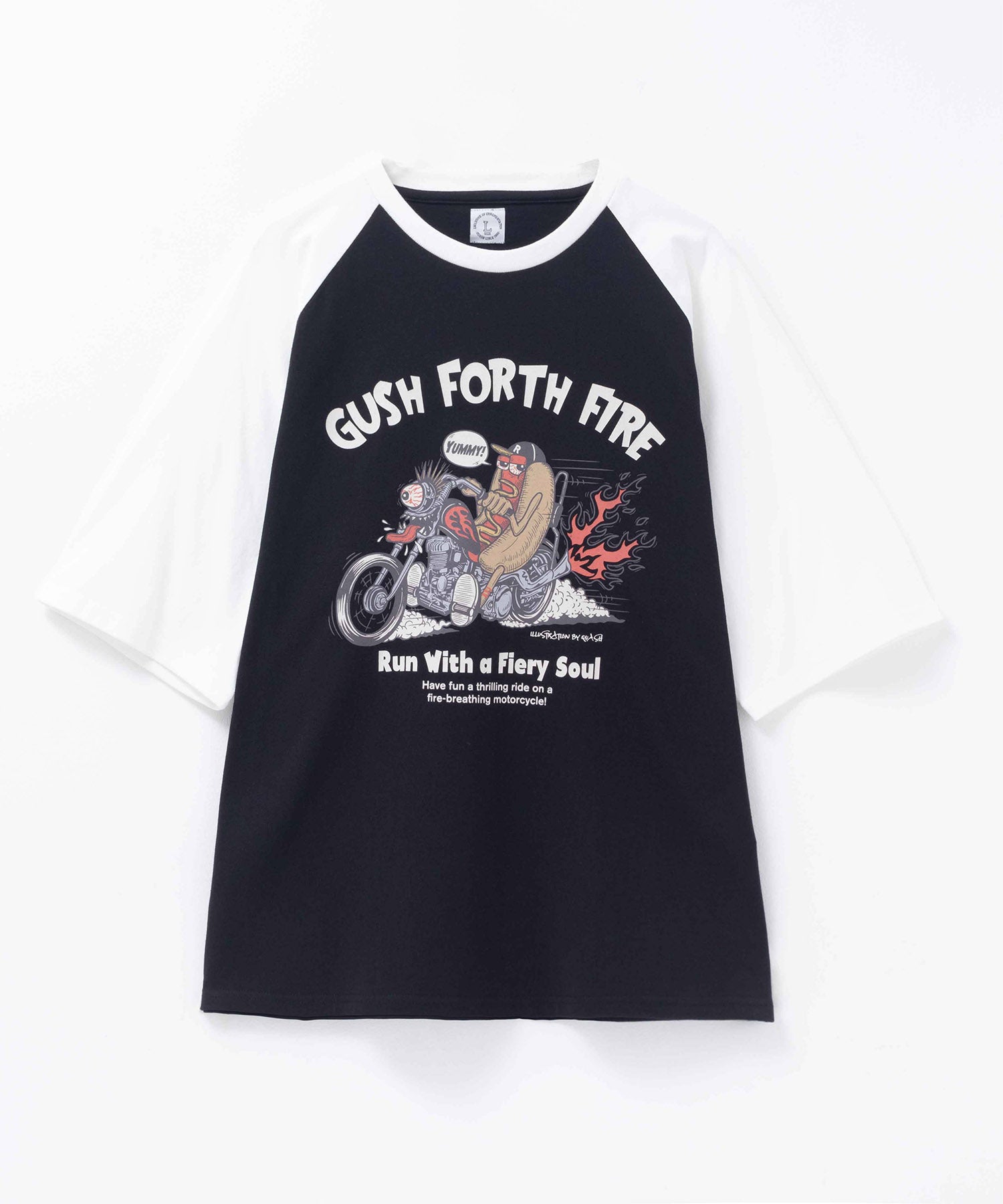 マックハウス Mac-House ラグランフードプリントTシャツ （ネイビーB） ネイビーB