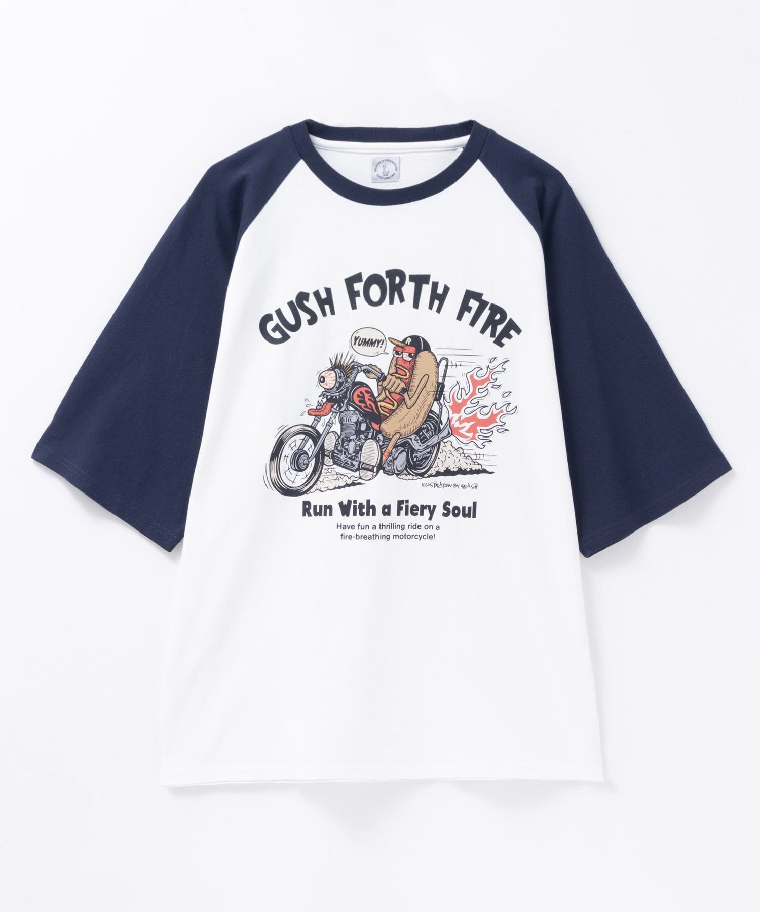 マックハウス Mac-House ラグランフードプリントTシャツ （ネイビーB） ネイビーB