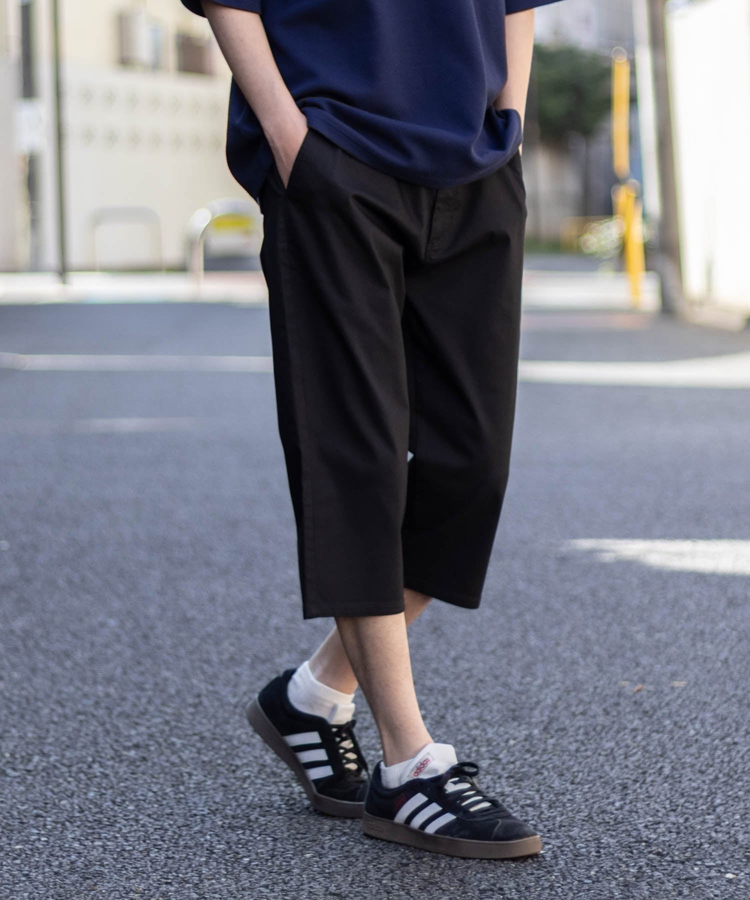 マックハウス Mac-House NAVY 裏メッシュドビークロップドパンツ （ブラック） ブラック