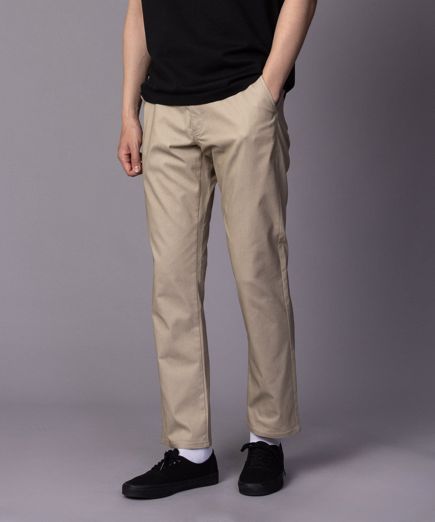マックハウス Mac-House NAVY 裏メッシュドビーストレートパンツ （ライトベージュ） ライトベージュ