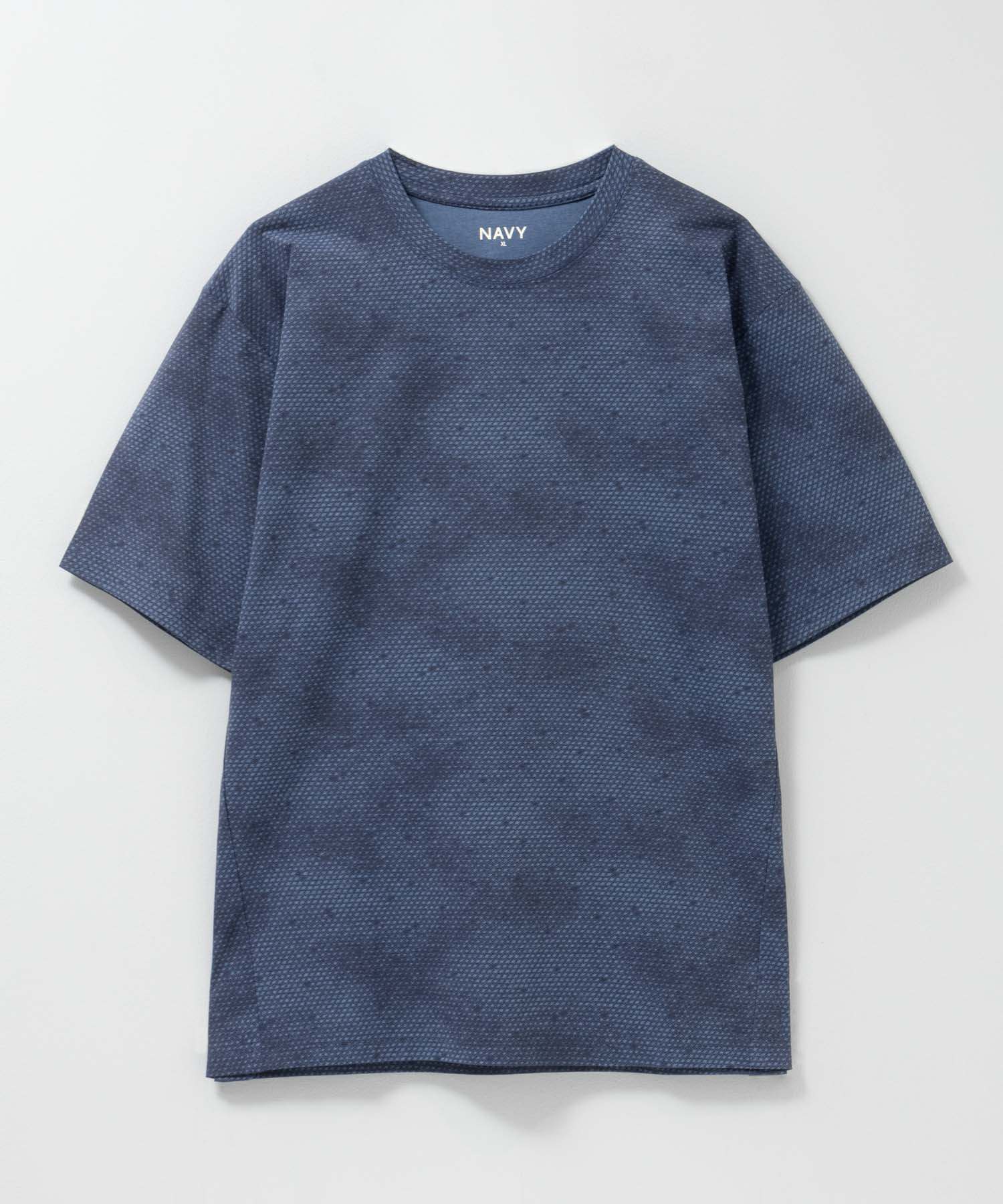 マックハウス Mac-House ドライストレッチ総柄Tシャツ （ネイビー） ネイビー