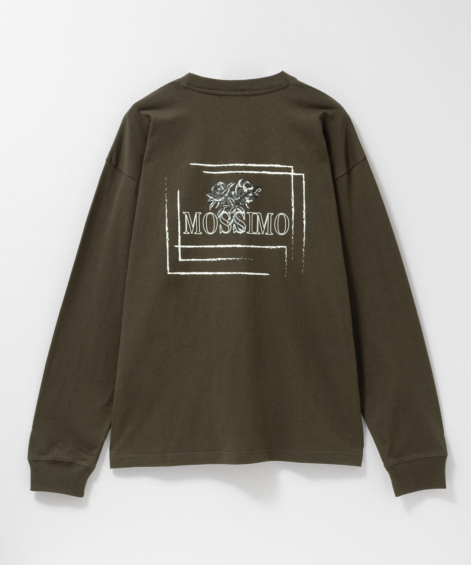 マックハウス Mac-House モノトーンデザイン長袖Tシャツ （ダークグリーン） ダークグリーン