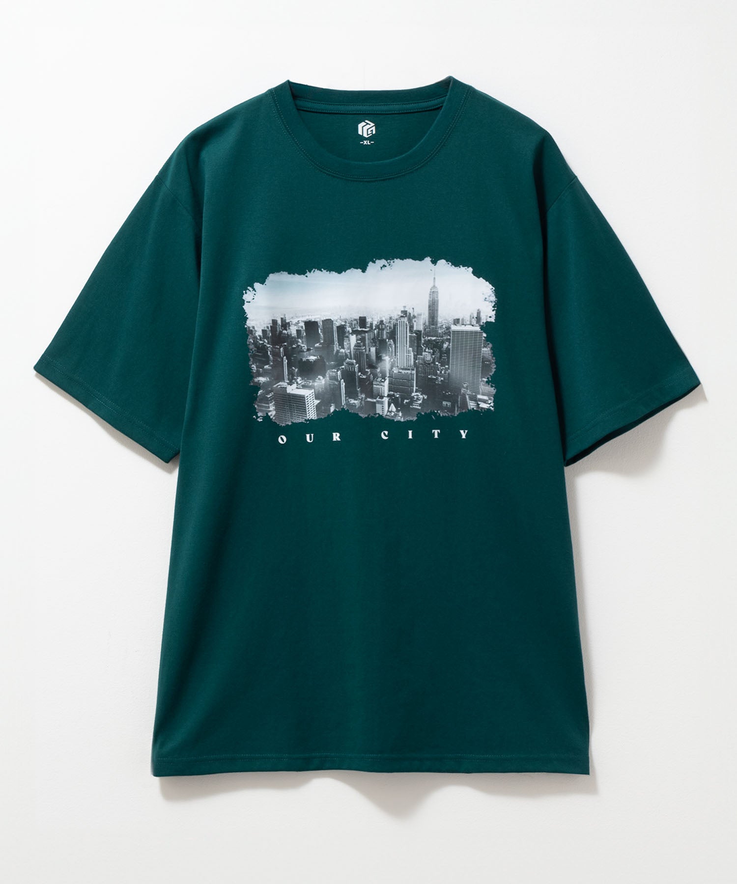マックハウス Mac-House フォトデザイン半袖Tシャツ （ブルーグリーン） ブルーグリーン