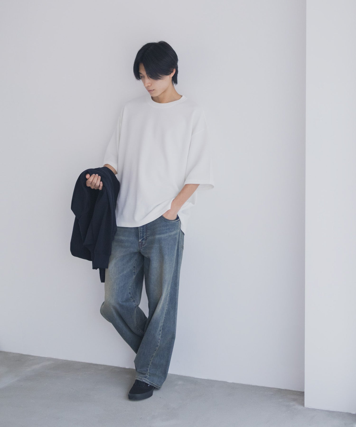 マックハウス Mac-House AIR Smoosy ドライワッフル5分袖Tシャツ （ライトグレー） ライトグレー