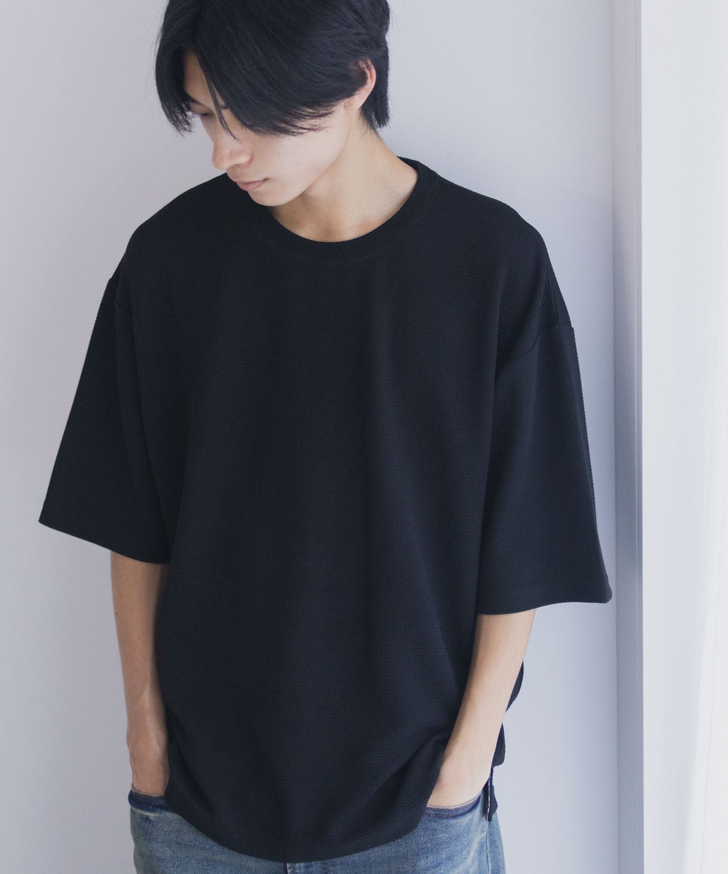 マックハウス Mac-House AIR Smoosy ドライワッフル5分袖Tシャツ （ライトグレー） ライトグレー
