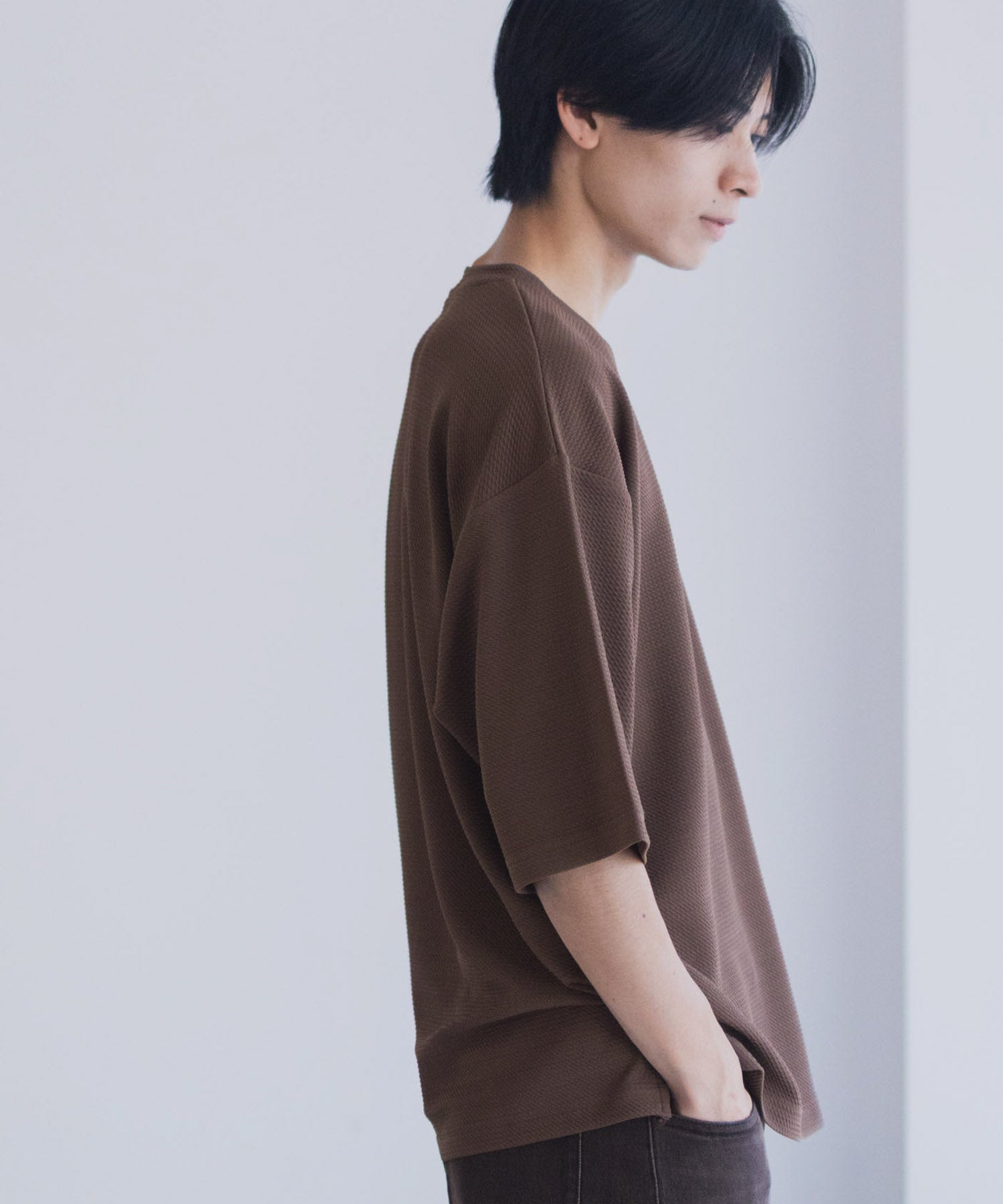 マックハウス Mac-House AIR Smoosy ドライワッフル5分袖Tシャツ （ライトグレー） ライトグレー