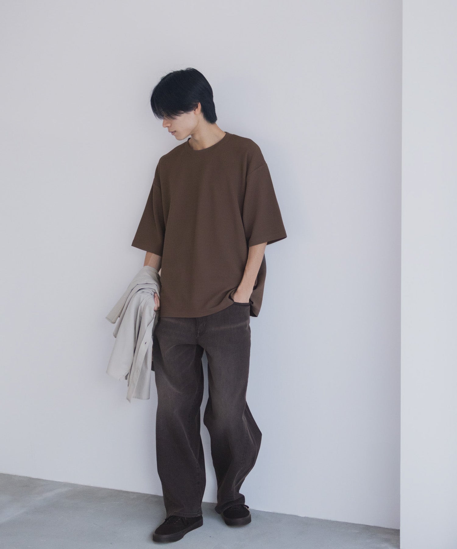 マックハウス Mac-House AIR Smoosy ドライワッフル5分袖Tシャツ （ライトグレー） ライトグレー