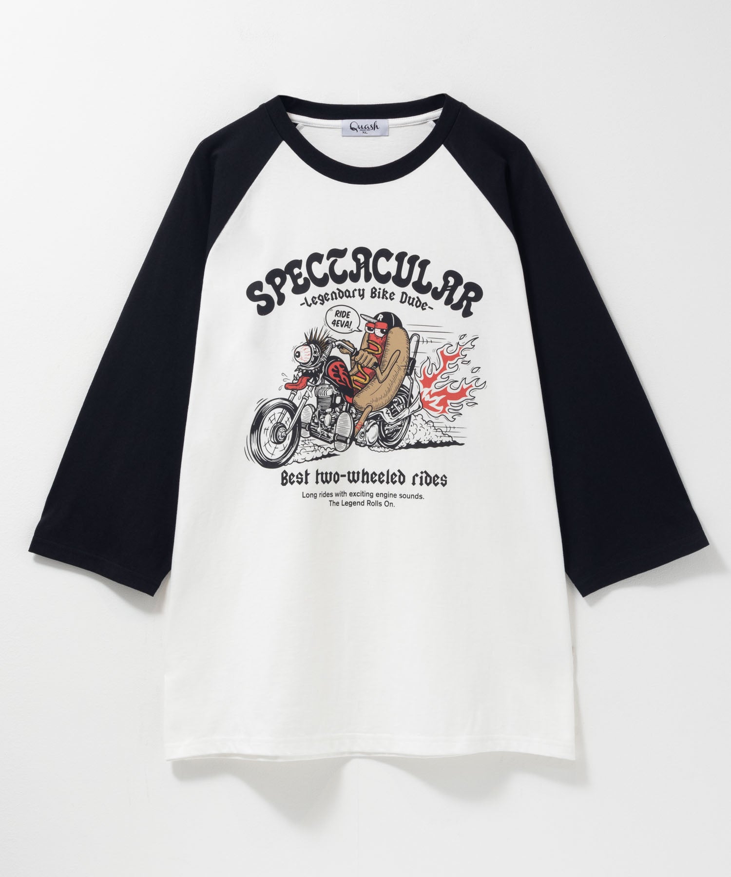 マックハウス Mac-House フードラグラン7分袖Tシャツ （ホワイト×ブラックA） ホワイト×ブラックA