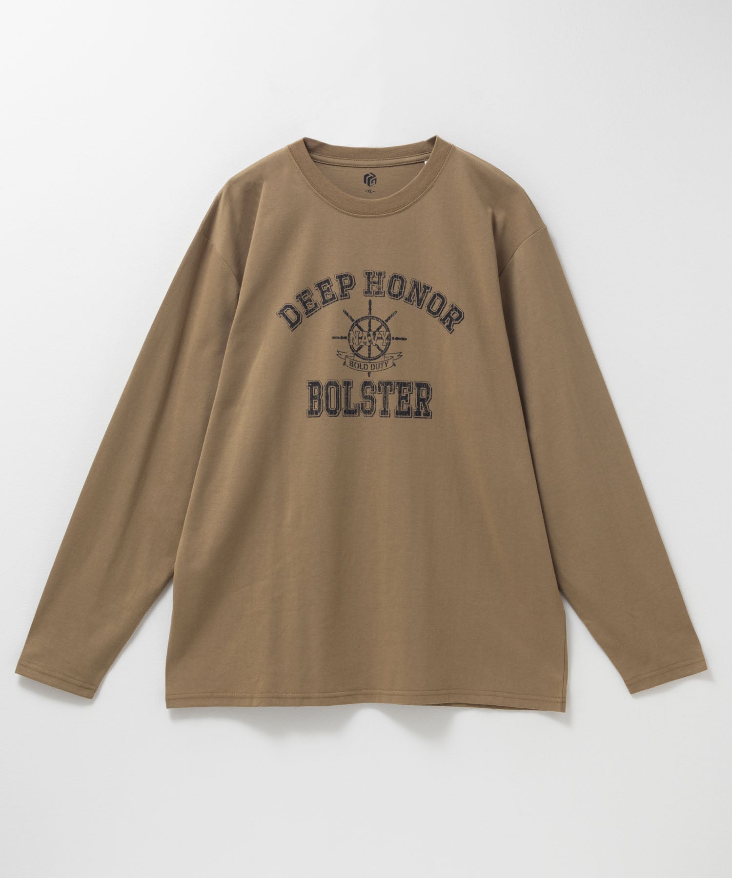 マックハウス Mac-House ミリタリーロゴプリント長袖Tシャツ （サンドベージュ） サンドベージュ