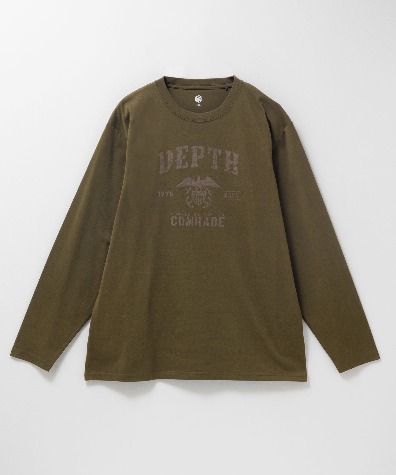マックハウス Mac-House ミリタリーロゴプリント長袖Tシャツ （グリーン） グリーン