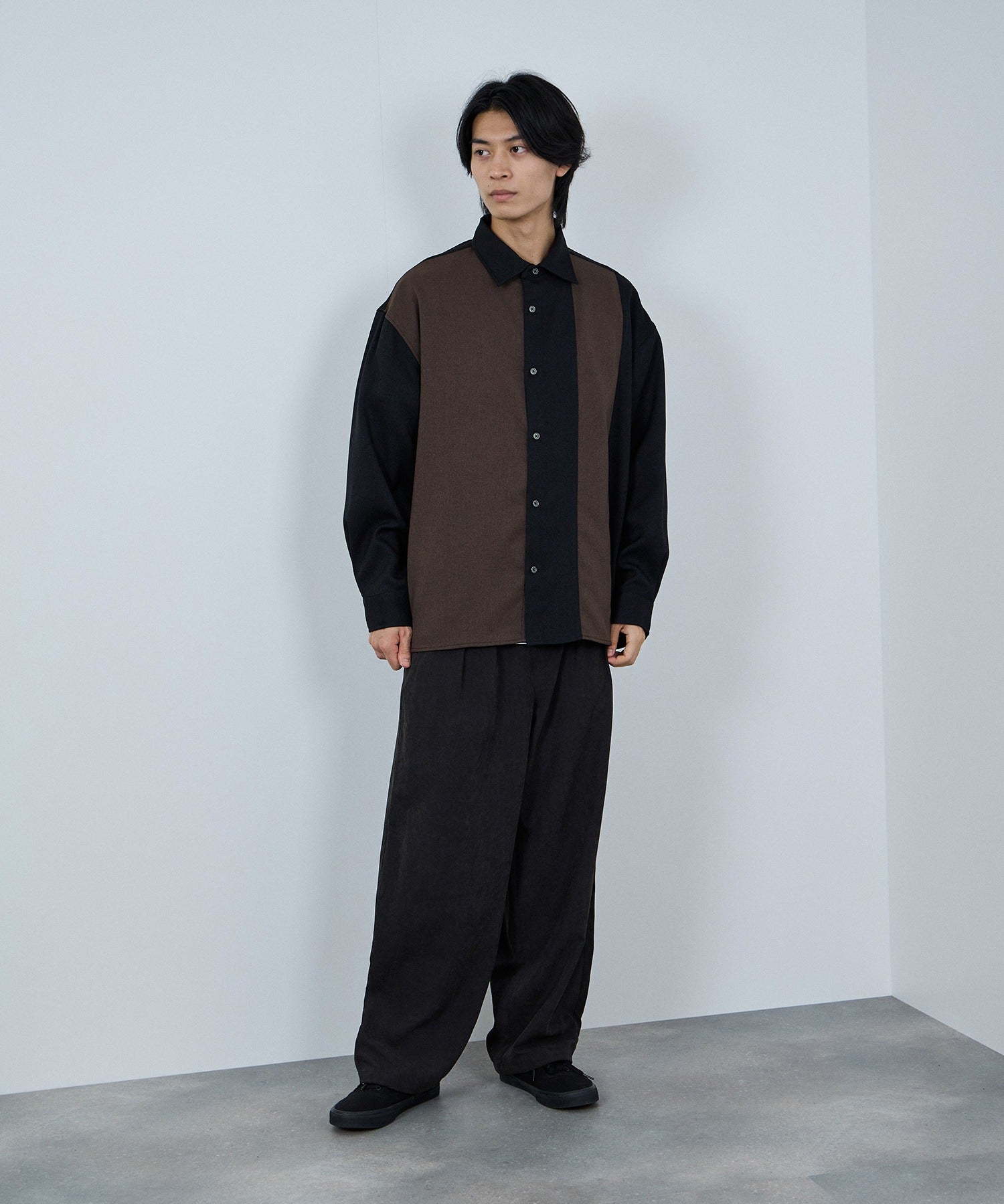 マックハウス Mac-House ラクウールルーズシャツ （チャコール） チャコール