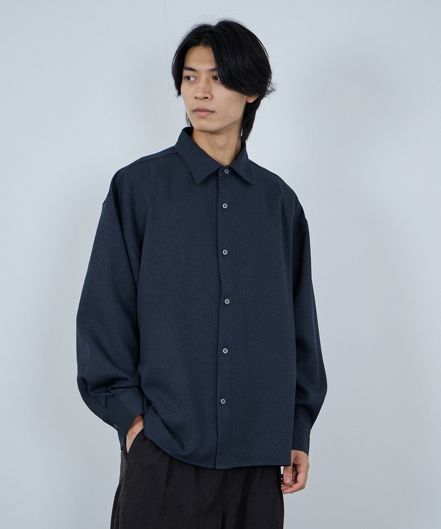 マックハウス Mac-House ラクウールルーズシャツ （チャコール） チャコール