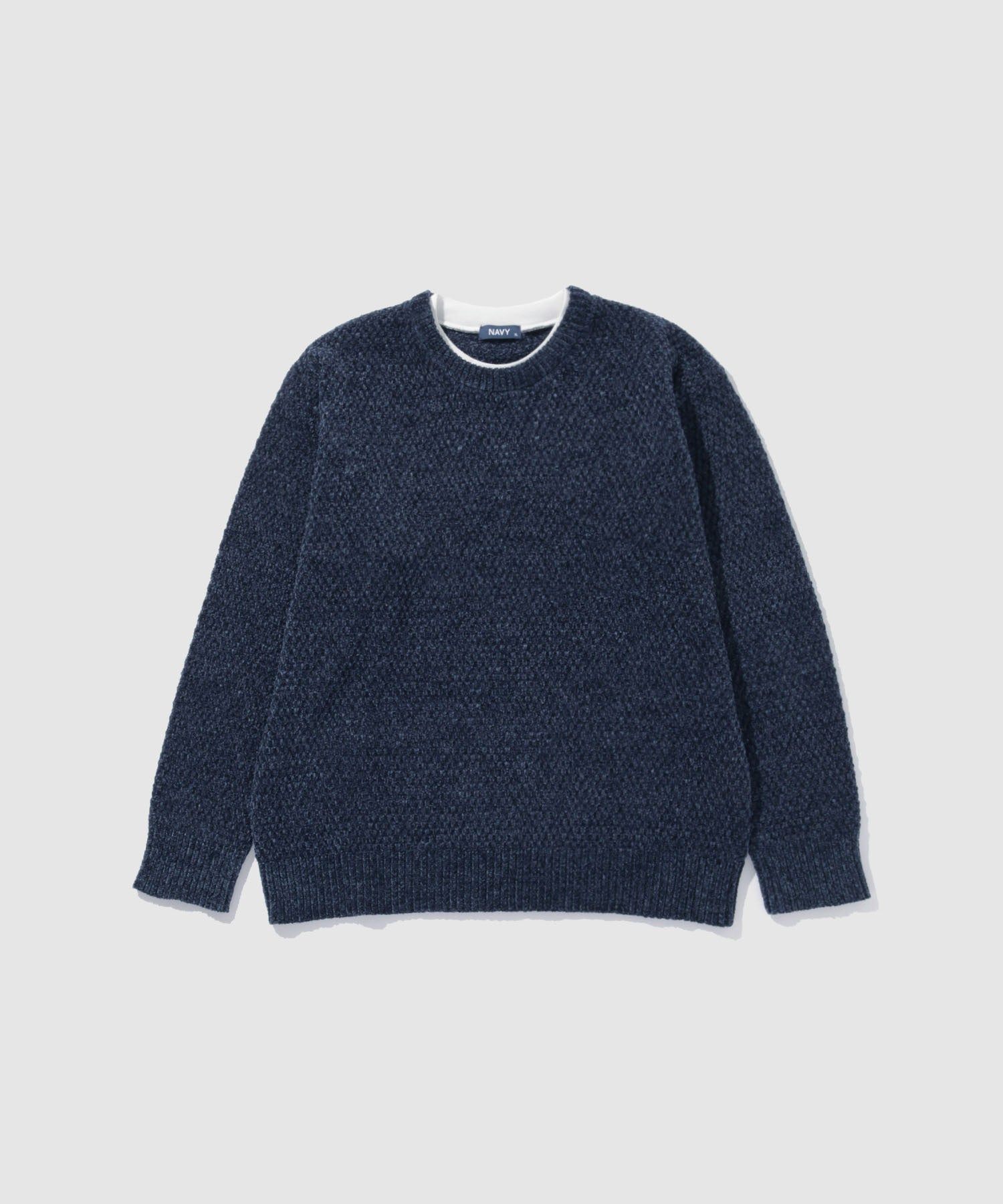 マックハウス Mac-House トロリカノコモールニット クルーネック （ブルー） ブルー