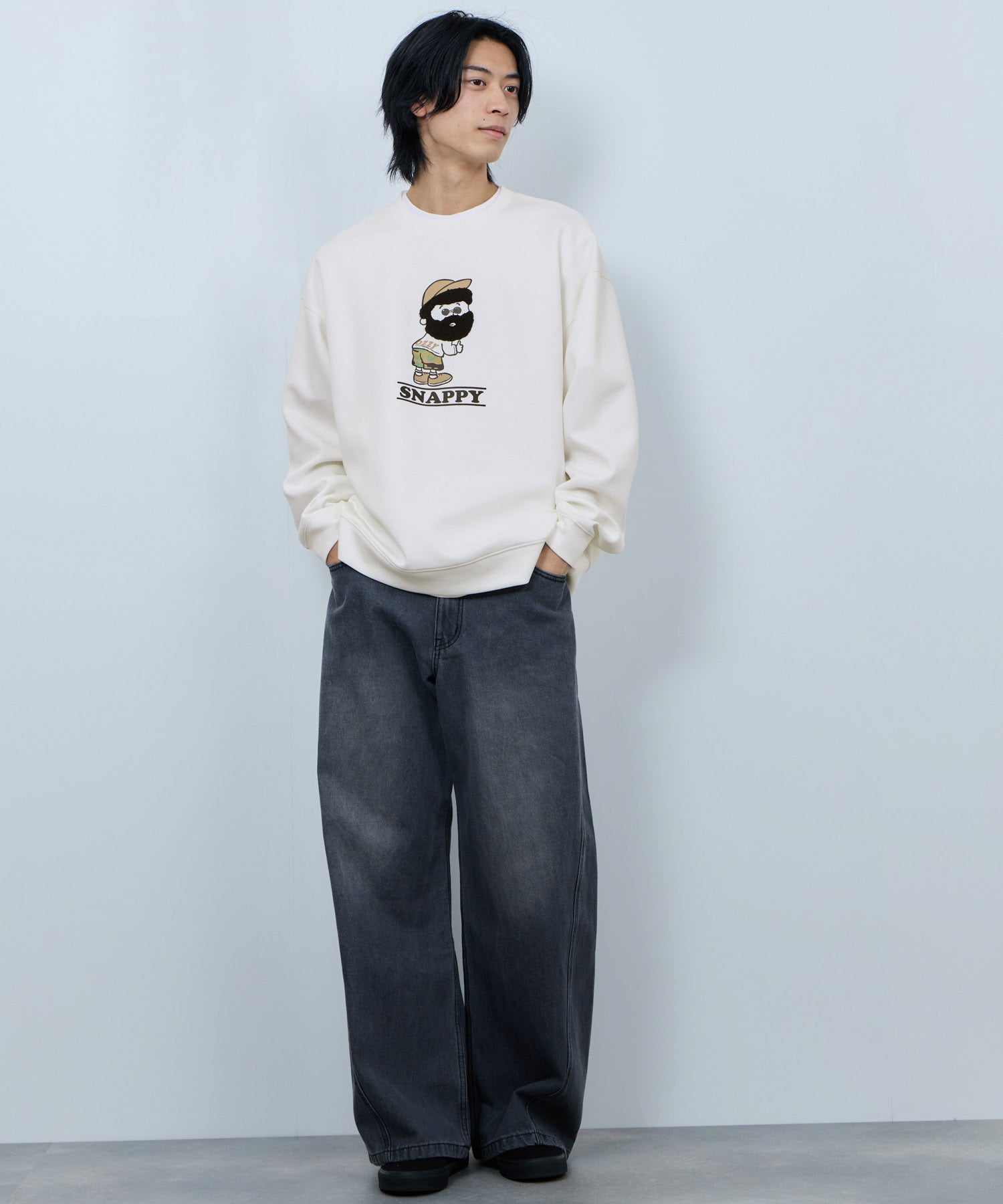 マックハウス Mac-House ヒゲダンボールトレーナー （グレージュ） グレージュ