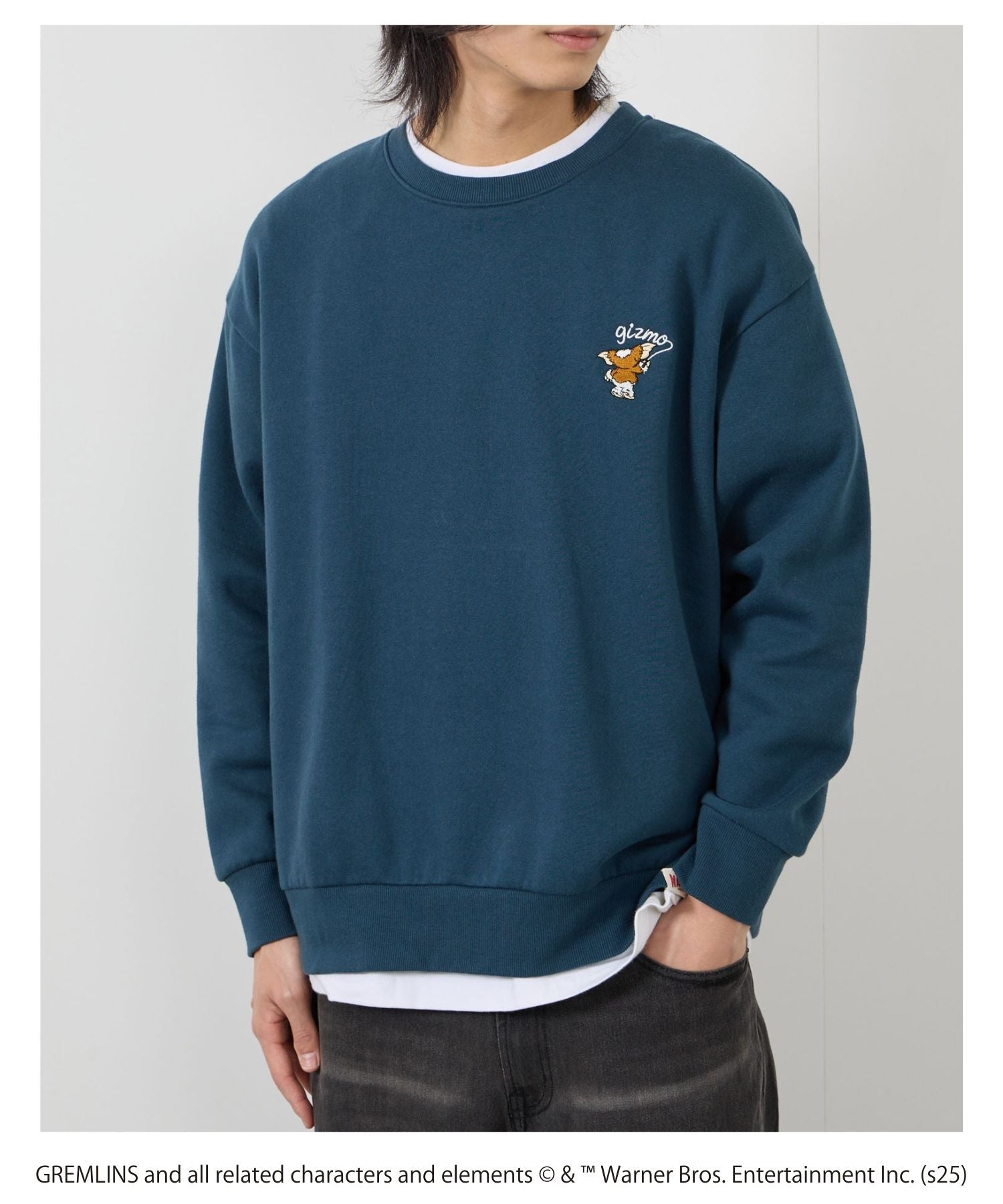 マックハウス Mac-House GREMLINS サガラ刺繍トレーナー （ブルーグリーン） ブルーグリーン