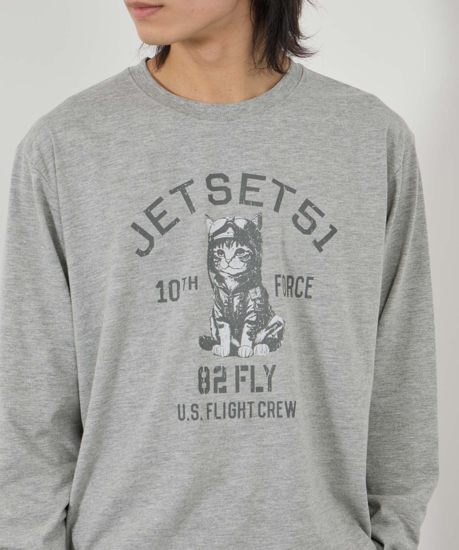 マックハウス Mac-House アニマルプリント長袖Tシャツ （ネイビー） ネイビー