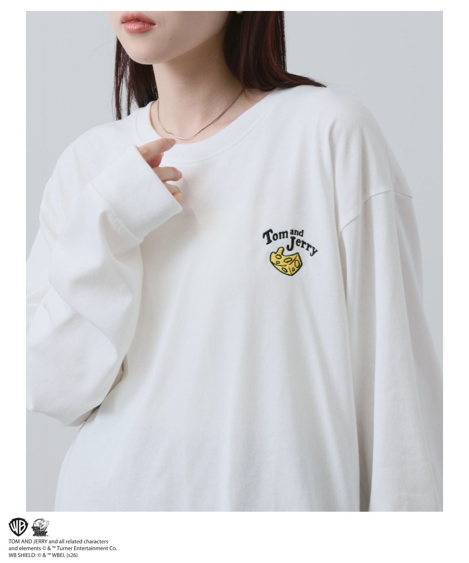 マックハウス Mac-House Tom and Jerry 刺繍長袖Tシャツ （スミクロ） スミクロ