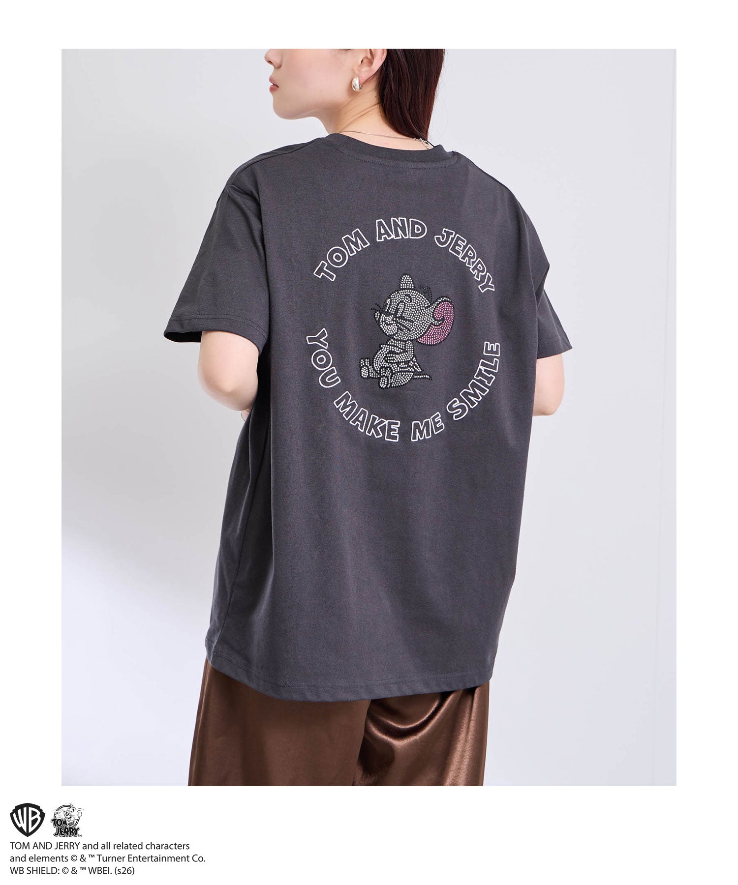 マックハウス Mac-House Tom and Jerry ラインストーンTシャツ （オフホワイト） オフホワイト