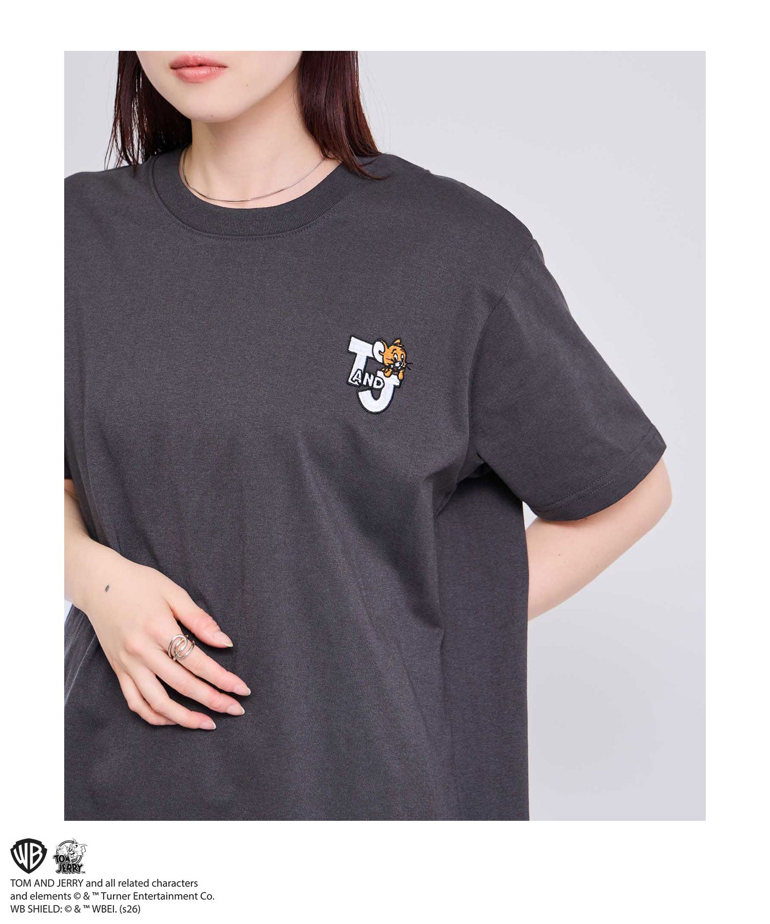 マックハウス Mac-House Tom and Jerry ラインストーンTシャツ （オフホワイト） オフホワイト