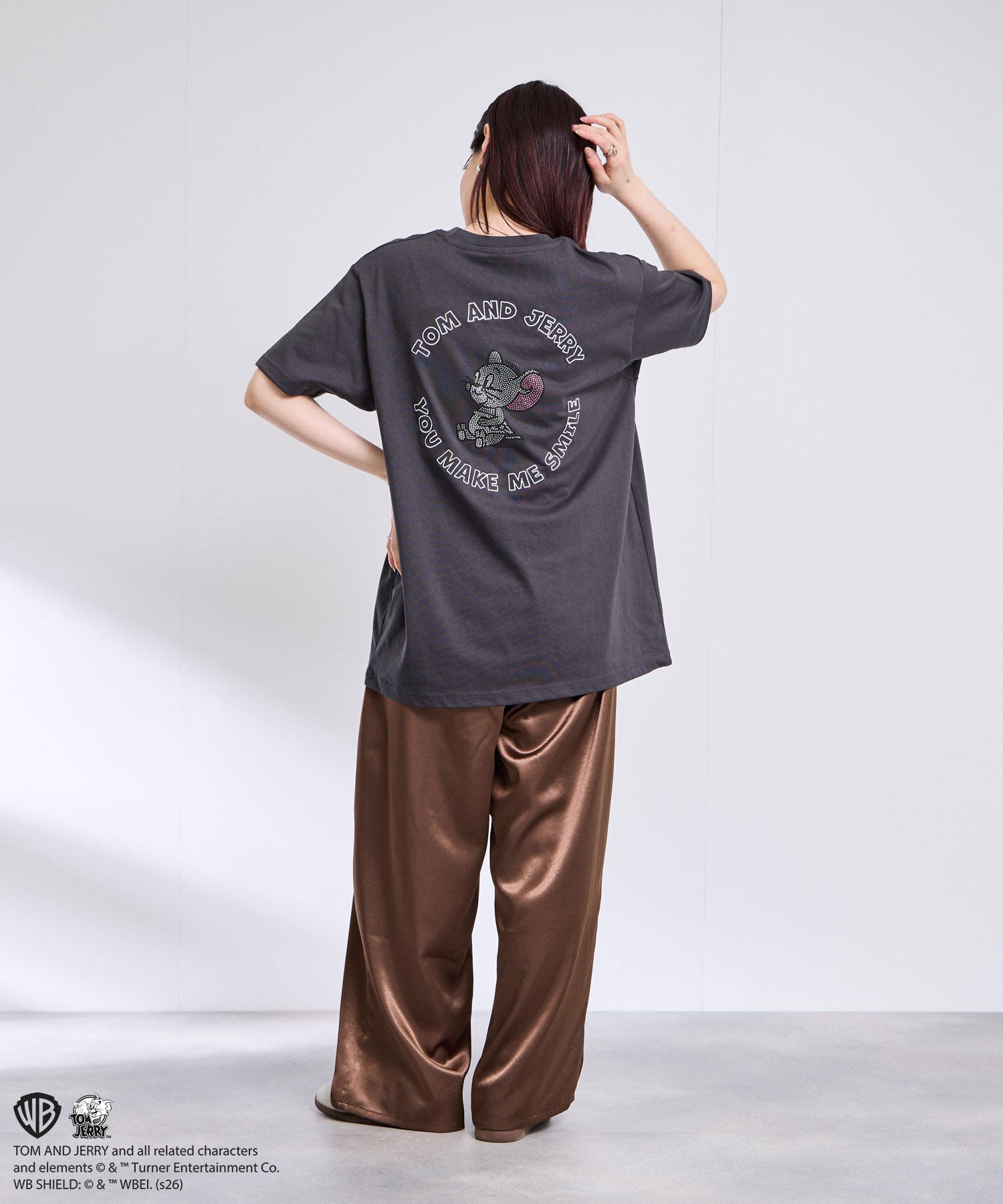 マックハウス Mac-House Tom and Jerry ラインストーンTシャツ （オフホワイト） オフホワイト