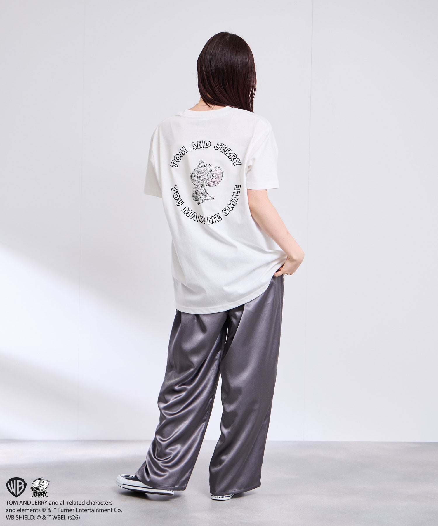マックハウス Mac-House Tom and Jerry ラインストーンTシャツ （オフホワイト） オフホワイト