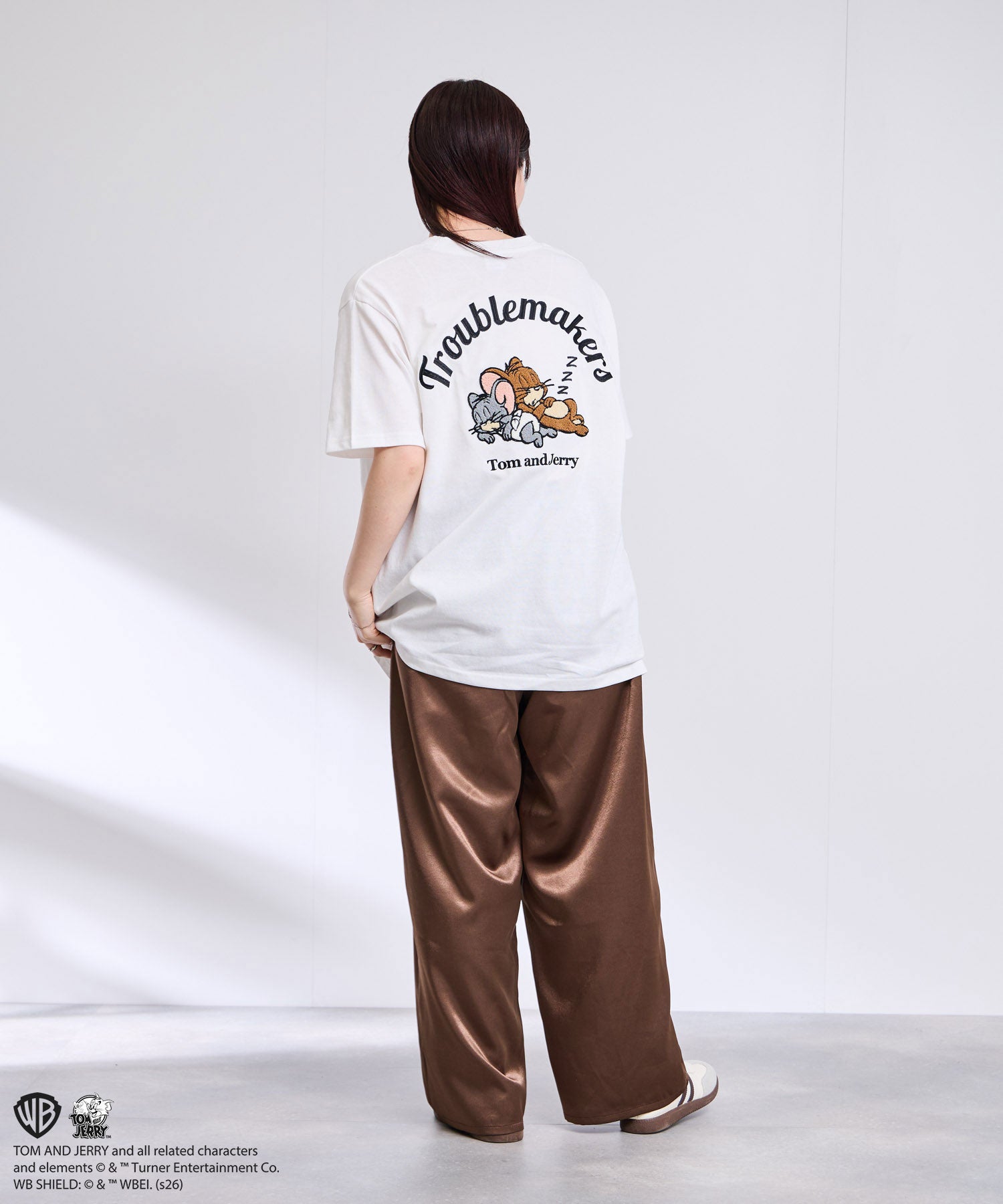 マックハウス Mac-House Tom and Jerry サガラ刺繍Tシャツ （オフホワイト） オフホワイト