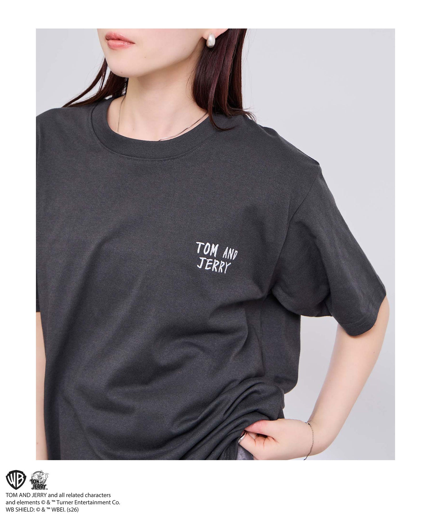 マックハウス Mac-House Tom and Jerry サガラ刺繍Tシャツ （オフホワイト） オフホワイト
