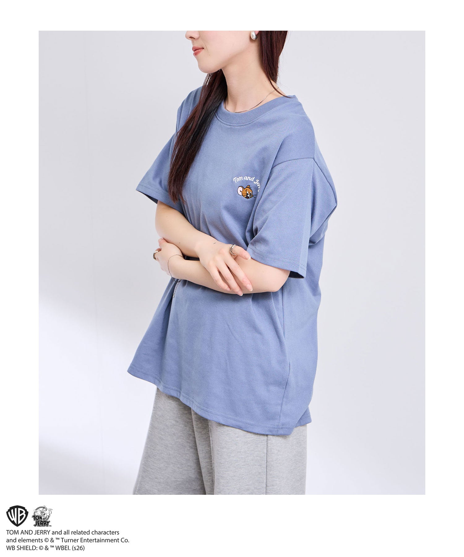 マックハウス Mac-House Tom and Jerry サガラ刺繍Tシャツ （オフホワイト） オフホワイト