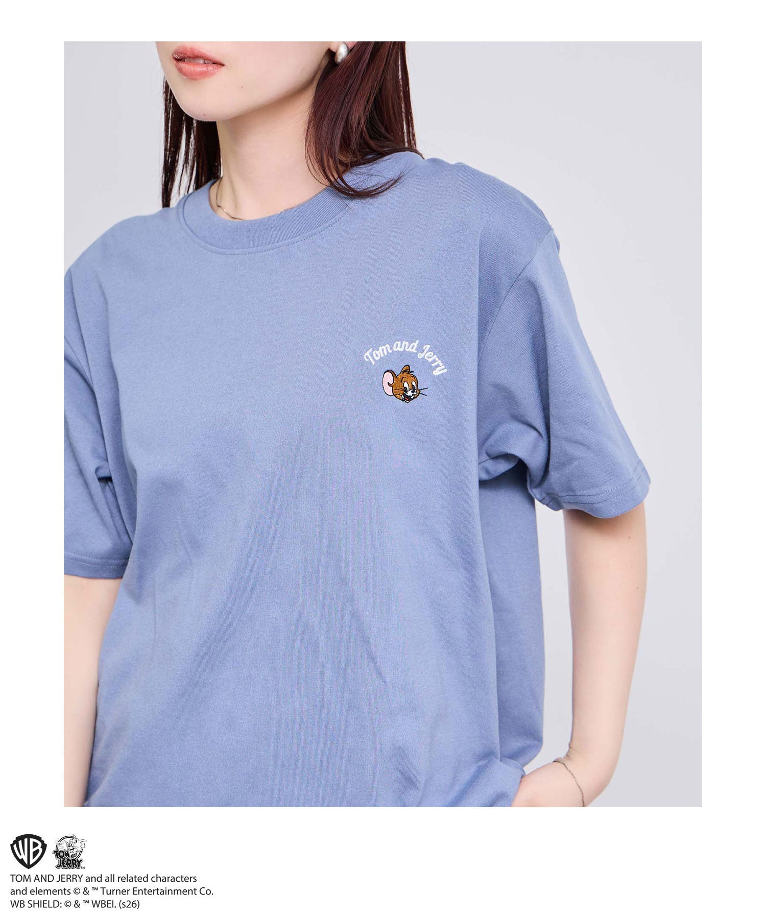 マックハウス Mac-House Tom and Jerry サガラ刺繍Tシャツ （オフホワイト） オフホワイト