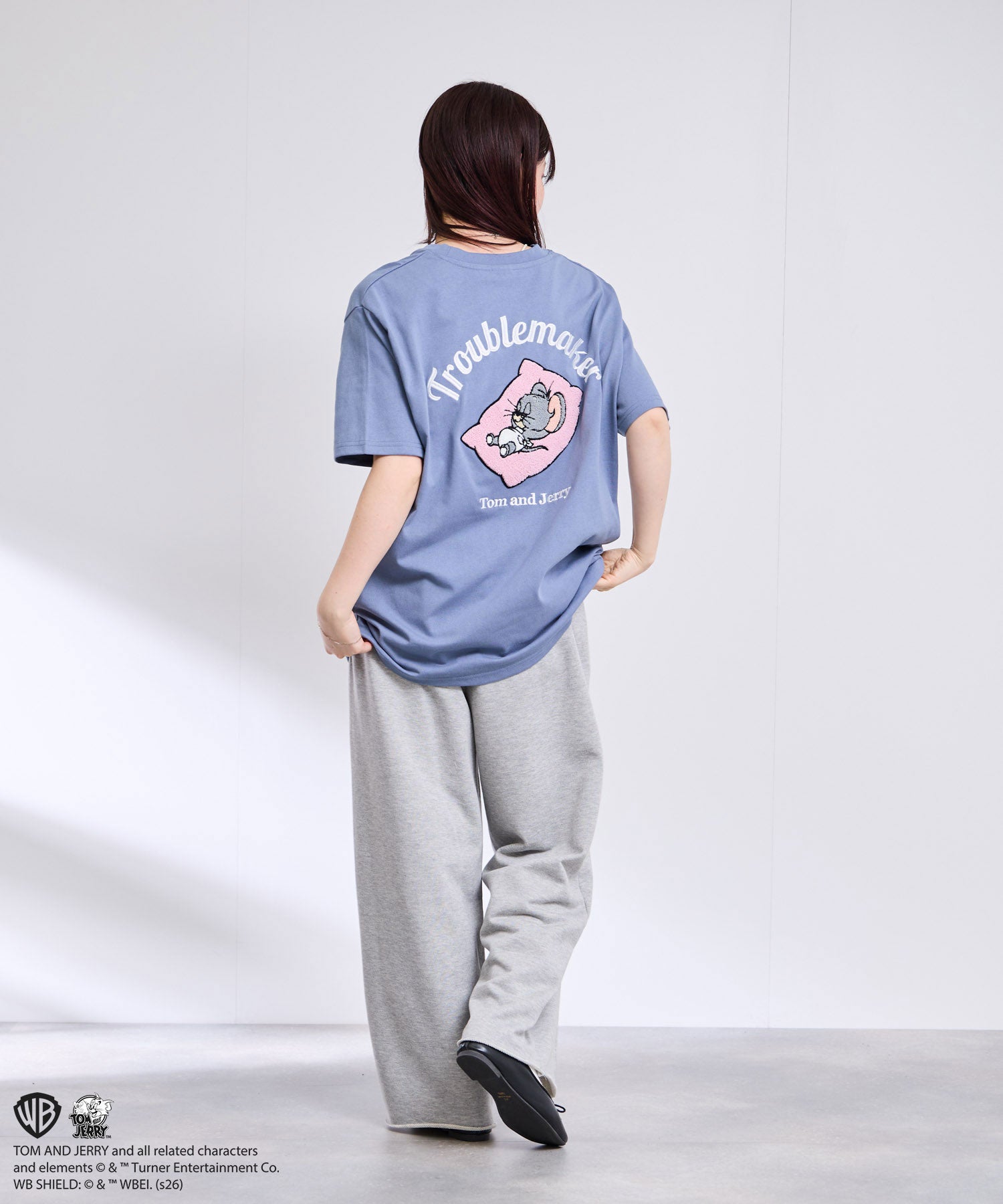 マックハウス Mac-House Tom and Jerry サガラ刺繍Tシャツ （オフホワイト） オフホワイト