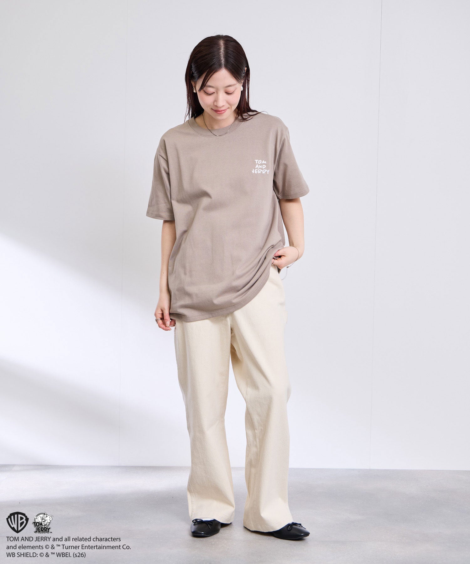 マックハウス Mac-House Tom and Jerry サガラ刺繍Tシャツ （オフホワイト） オフホワイト